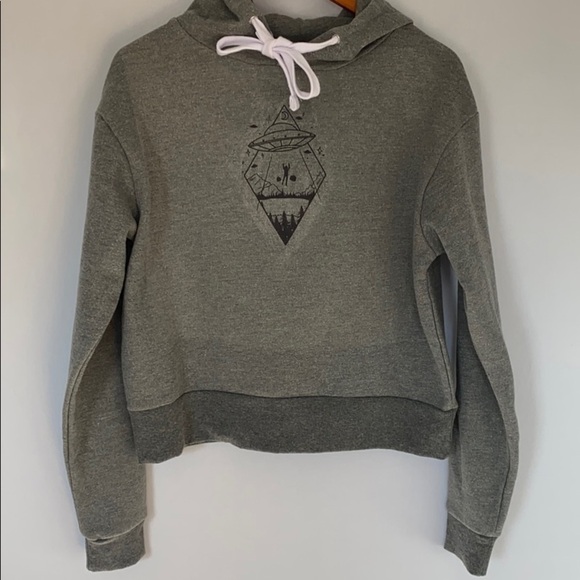 REFLEX sweater hooded popover cropped hoodie size medium new without tags - Picture 3 of 9